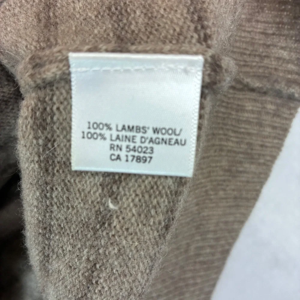 Banana Republic Quarter Zip Sweater Mens XXL Brown Striped Lambswool Pullover